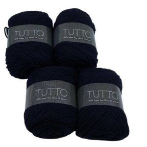 Filatura Di Crosa Tutto Super Fine Wool 18 Micron Yarn Color 112 Black 4 Skeins